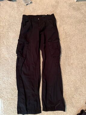 Men's Black Cargo Pants - Durable Utility Style